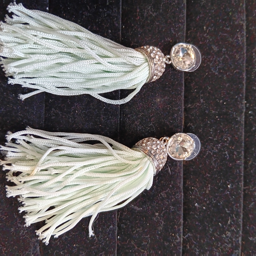 Handmade Mint Green Tassle Earrings